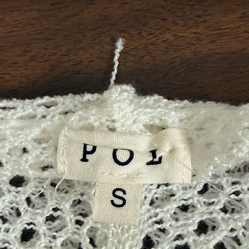 NWOT POL Star Crochet Hoodie Sweater Small Boho Open Knit Lightweight Layer - Picture 5 of 8